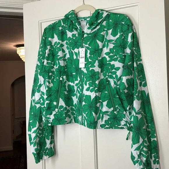 J.Crew Full-zip active anorak in botanical print BT715 - Picture 8 of 9